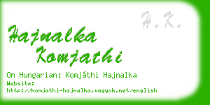 hajnalka komjathi business card